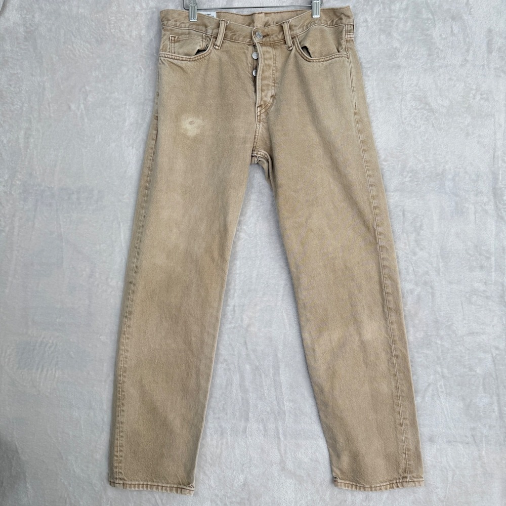 H&M Relaxed Fit Jeans Mens 33x32 fits 32x30 Tan Beige Denim Skater Streetwear